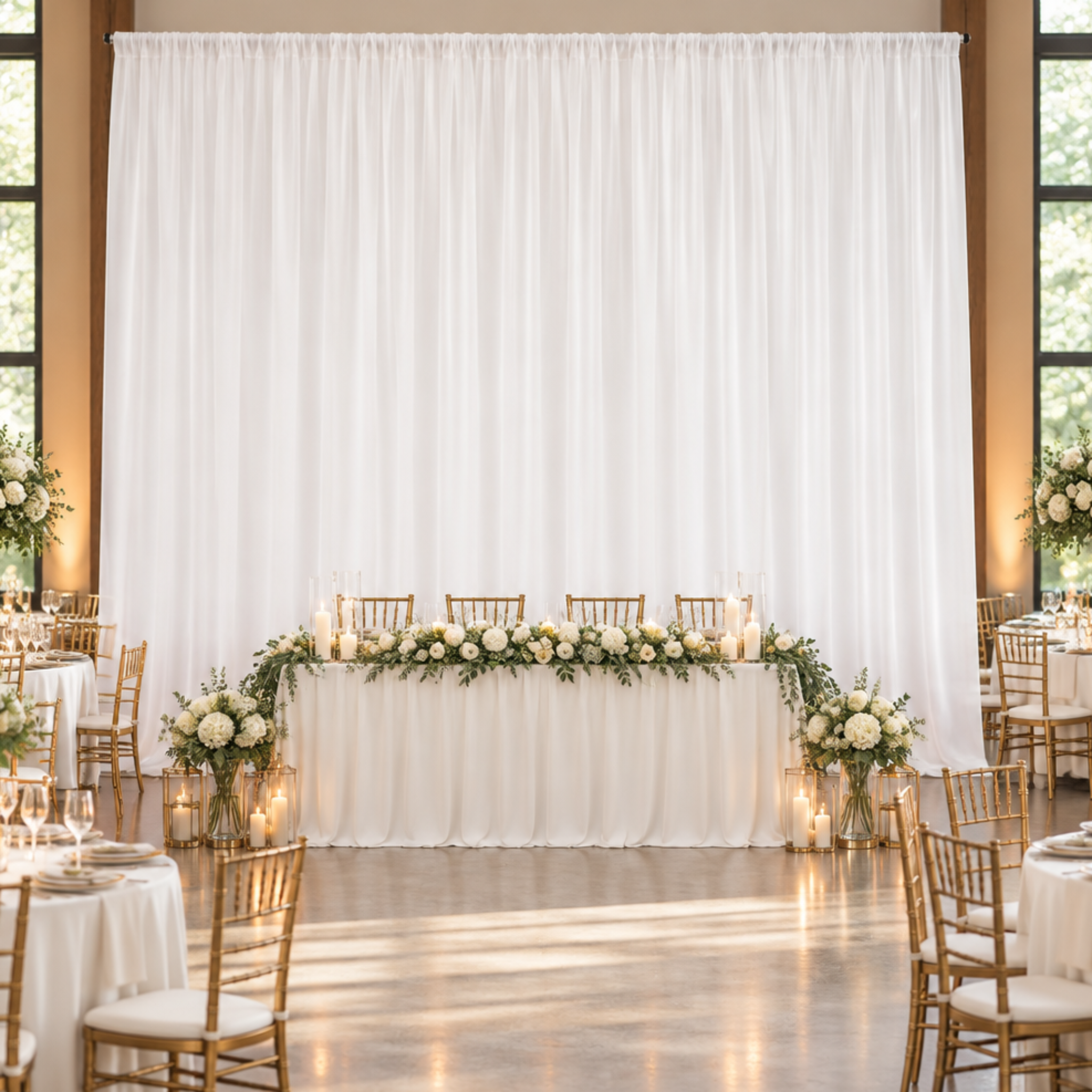 Indoor reception, straight-on view