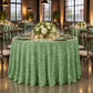 Sage tablecloth at an industrial loft reception