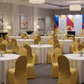 Indoor Trade Show Networking Gold Spandex Chair Cover