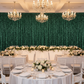 Indoor Wedding Backdrop with Emerald Green Sequin Curtain Drape
