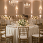 Indoor Wedding Ballroom Ivory Crushed Taffeta 132 Round Tablecloth 