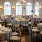 Indoor Wedding Ballroom Silver Crushed Taffeta 120" Round Tablecloth