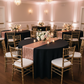 Indoor Wedding Reception - Black Tablecloth