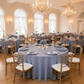 Indoor Wedding Reception – Dusty Blue 132 Round Premium Polyester Tablecloth