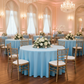 Indoor Wedding Reception – Baby Blue 120 Round Scuba Tablecloth