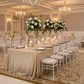 Indoor Wedding Reception – Champagne 90x156 Glitz Sequin Tablecloth