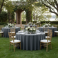 Indoor Wedding Reception – Dark Gray Pewter 132 Round Premium Polyester Tablecloth