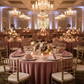 Indoor Wedding Reception with Dusty Rose Mauve Velvet Napkin