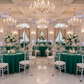 Indoor Wedding Reception – Emerald Green 132 Round Premoium Polyester Tablecloth