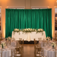 Indoor Wedding Reception with Emerald Green Drape