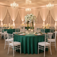 Indoor Wedding Reception – Emerald Green Crinkle Shimmer Tablecloth