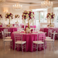 Indoor Wedding Reception – Fuchsia Crinkle Shimmer Tablecloth