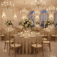 Indoor Wedding Reception Champagne Geometric Glitz Art Deco Sequin 132" Round Tablecloth