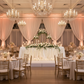 Indoor Wedding Reception – Gold Metal Frame Centerpieces