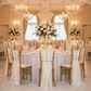 Indoor Wedding Reception with Ivory Chiffon Chair Sashes 