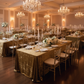 Indoor Wedding Reception – Mustard Gold Velvet Tablecloth