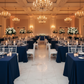 Indoor Wedding Reception – Navy Blue 90x 132 Rectangular Premium Polyester Tablecloth
