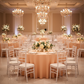 Indoor Wedding Reception Peach 120 Round Premium Polyester Tablecloth