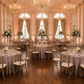 Indoor Wedding Reception Taupe Lamour Satin 120 Round Tablecloth
