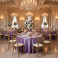Indoor Wedding Reception – Victorian Lilac/ Wisteria 120 Round Satin Tablecloth