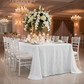 Indoor Wedding Reception – White 90x156  Rectangular Pintuck Tablecloth 
