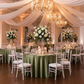 Indoor Wedding Reception – Willow Green 120 Satin Tablecloth