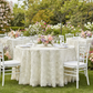 Ivory Flower Sequin Tablecloth – Outdoor Bridal Shower