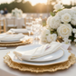 Ivory Lamour Satin Napkin Outside Reception