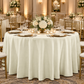 Ivory tablecloth at an indoor ballroom reception