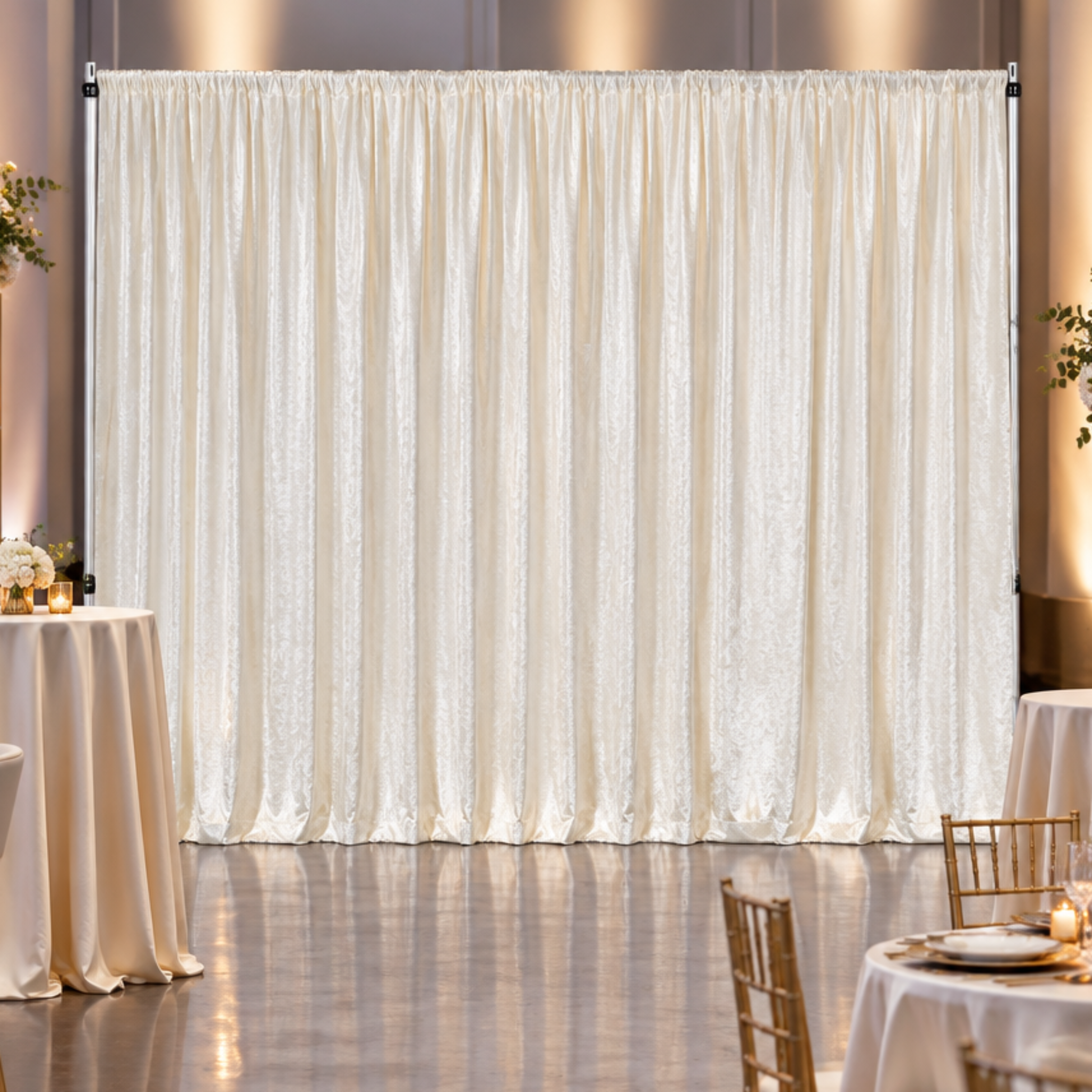 Ivory Velvet Backdrop - Indoor Gala
