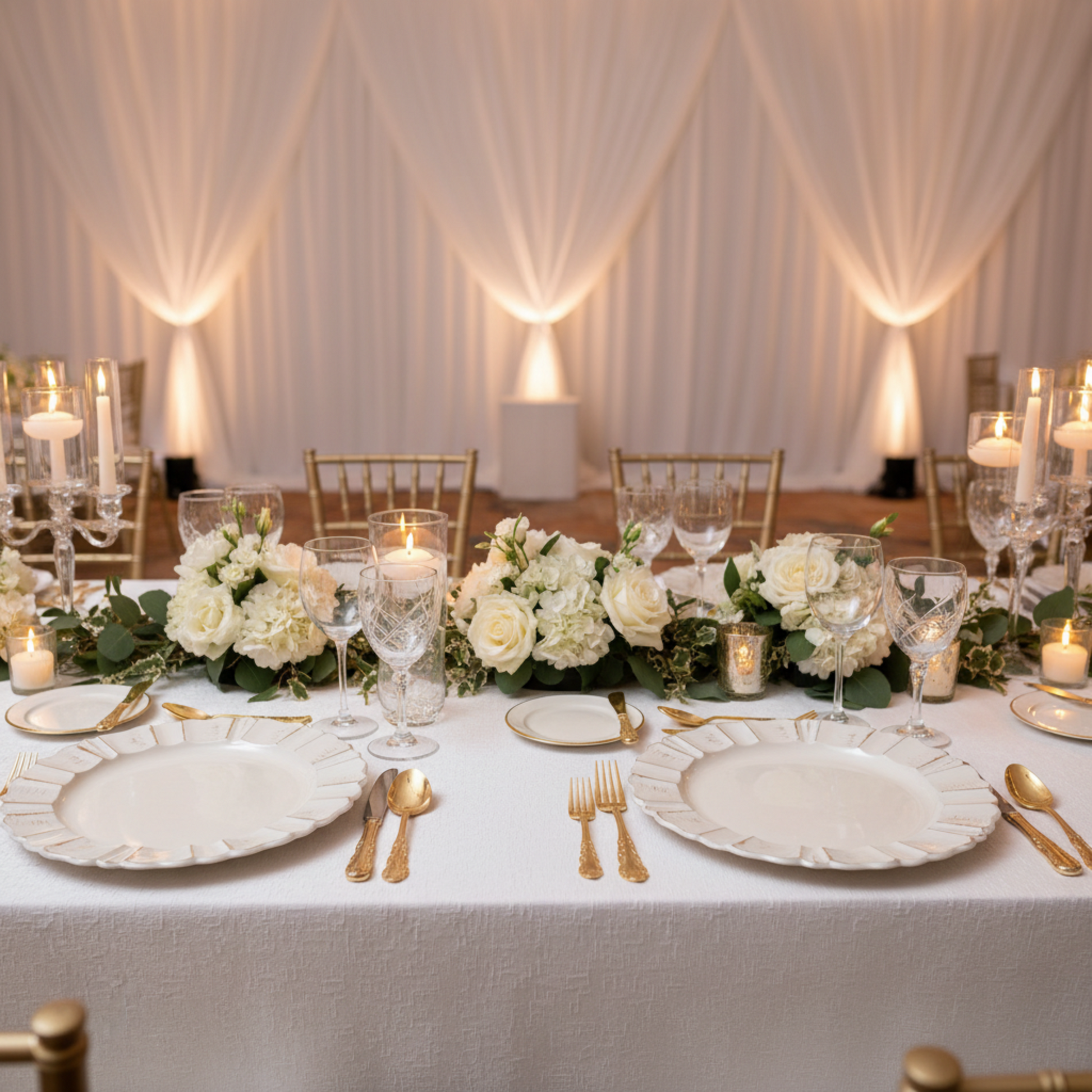 Ivory Waved Scalloped Charger Plate – Indoor Wedding