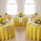 Lamour Satin 120" Round Tablecloth - Canary Yellow.