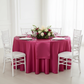 Lamour Satin 120" Round Tablecloth - Fuchsia.
