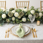 Lamour Satin Napkin 20"x20" - Sage Green with Chiavari Gold Chairs.