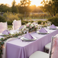 Lamour Satin Napkin 20"x20" - Victorian Lilac/Wisteria in Outdoor Reception.
