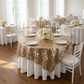 Large Payette Sequin Table Overlay Topper 90"x90" Square - Champagne.