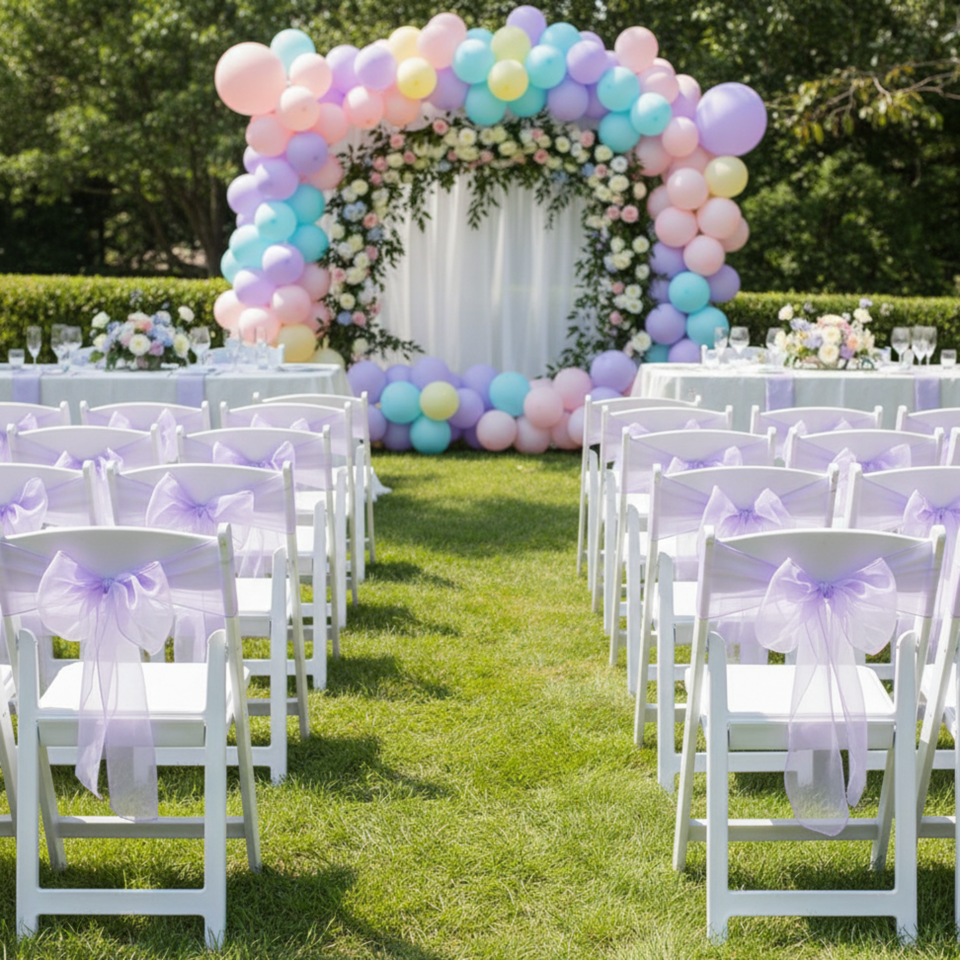 Lavender Organza Sash - Garden Party