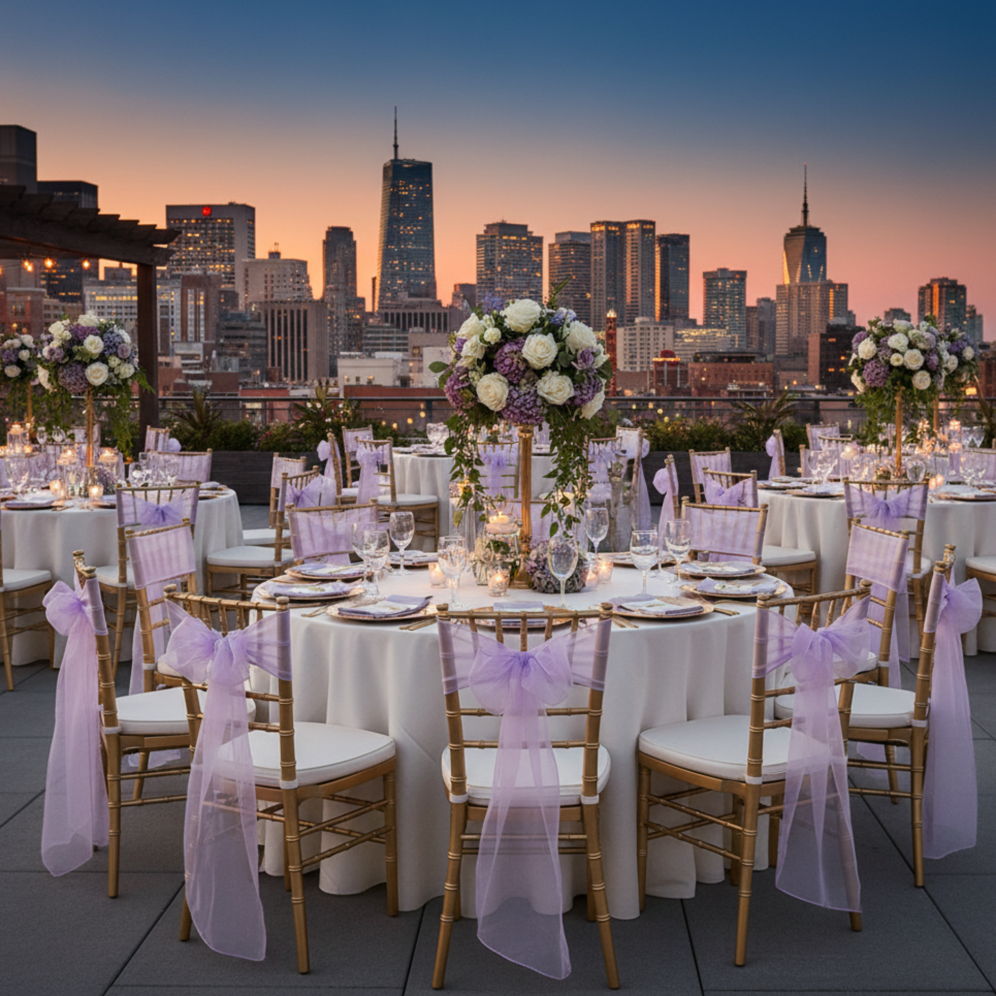 Lavender Organza Sash - Rooftop