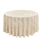 Leaf Branch Reversible Jacquard Tablecloth 132" Round - Champagne