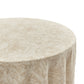 Leaf Branch Reversible Jacquard Tablecloth 132" Round Champagne close up