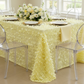 Leaf Petal Taffeta Tablecloth 90"x156" Rectangular - Yellow.