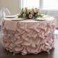 14ft Gathered Lamour Satin Table Skirt - Blush/Rose Gold.