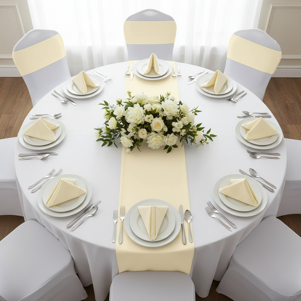 17"x17" Economy Polyester Napkin - Ivory.