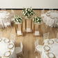 3 pcs of Gold Plinths Square Display Stand in Modern Indoor Reception.