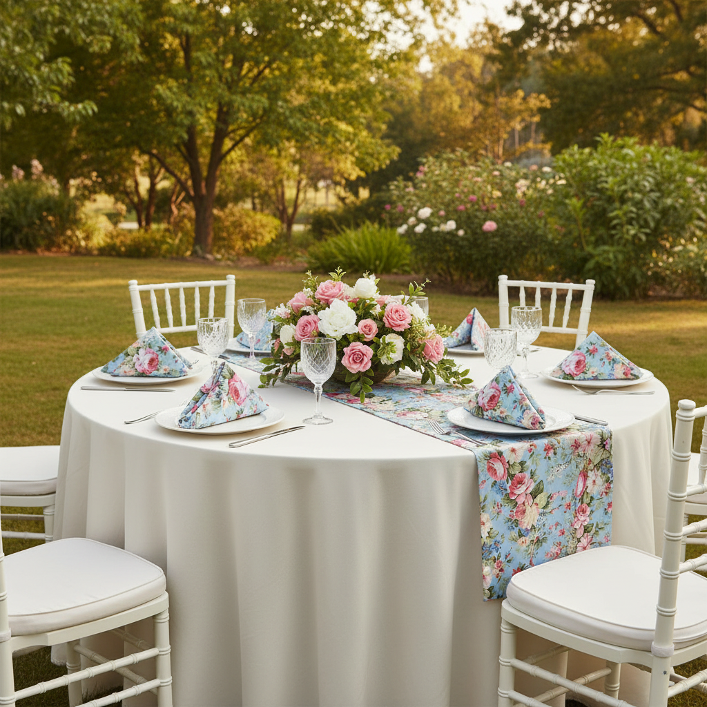 5 pcs/pk English Garden Floral 20"x20" Napkin.