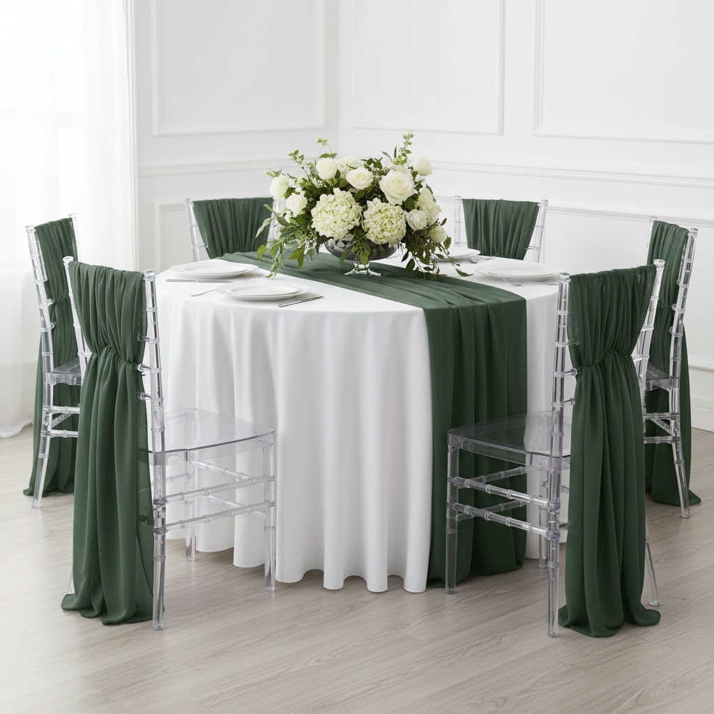 5pcs Pack of Chiffon Chair Sashes/Ties 19