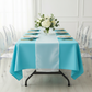 60"x120" Rectangular Premium Polyester Tablecloth - Aqua Blue.