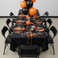 60"x120" Rectangular Premium Polyester Tablecloth - Black in Basketball Birthday Reception.