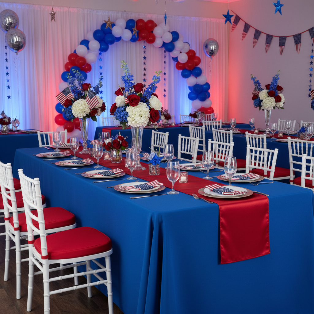 90"x132" Rectangular Oblong Premium Polyester Tablecloth - Royal Blue.