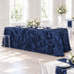 90"x132" Petal Circle Taffeta Rectangular Tablecloth - Navy Blue.